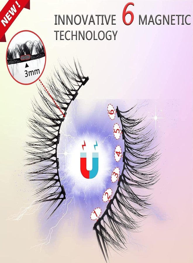 TMIELYBS Magnetic Eyelashes with Eyeliner Kit 7 Pairs, 3D Wispy Lashes Natural Look, 7 Styles Fluffy False Eyelashes Pack, by TMIELYBS - Image 2